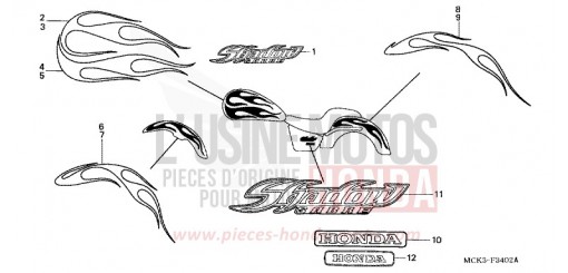 RAYURE/MARQUE (VT1100C22/3/4/5) VT1100C22 de 2002